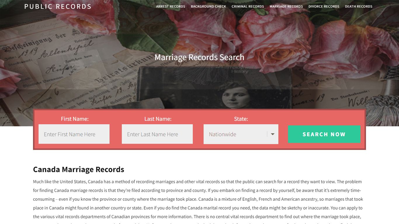 Canada Marriage Records | Enter Name and Search. 14Days Free
