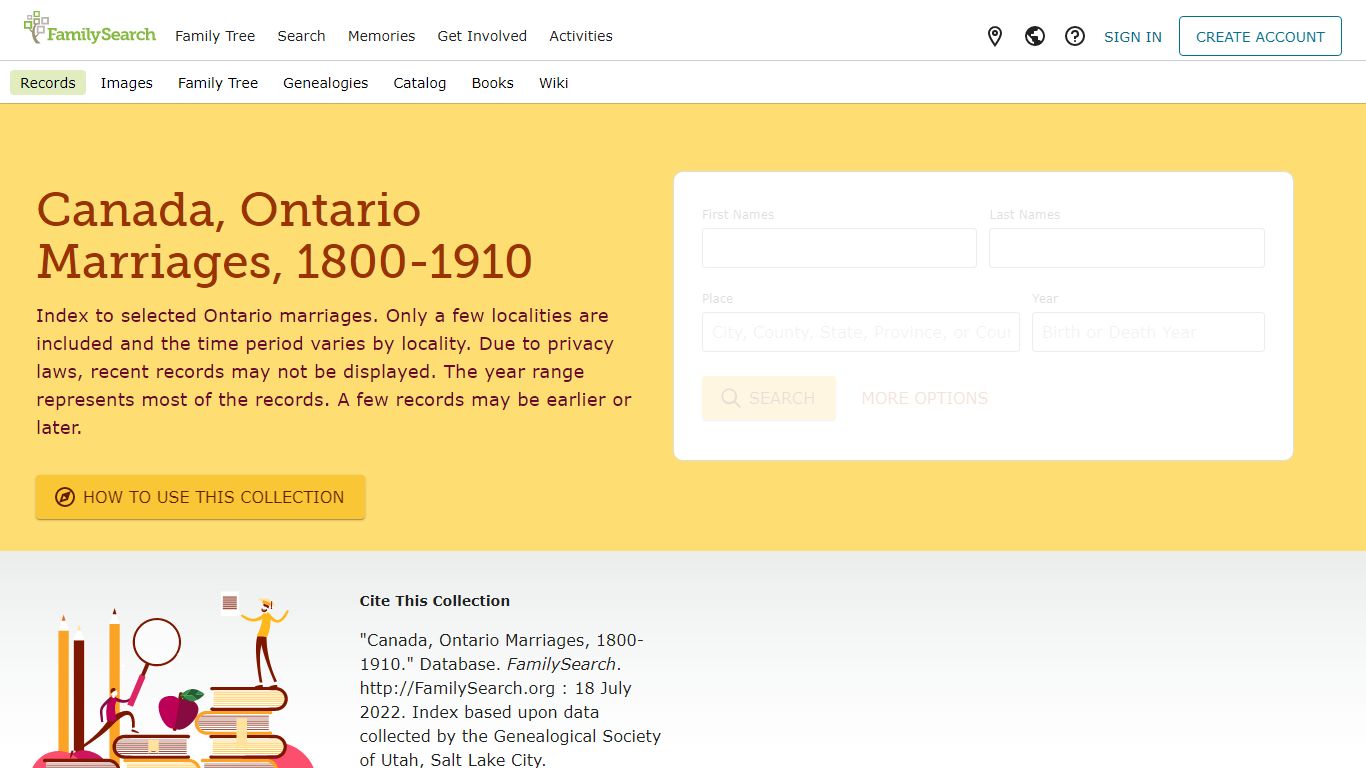Canada, Ontario Marriages, 1800-1910 • FamilySearch